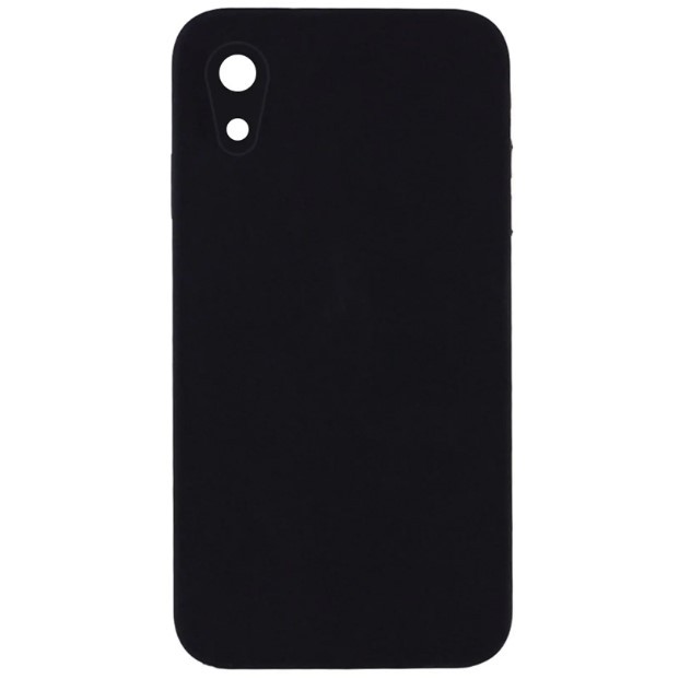 Silicone Case Square Full Camera Protective NO LOGO (AA) для iPhone XR (6.1")  (Black)-0