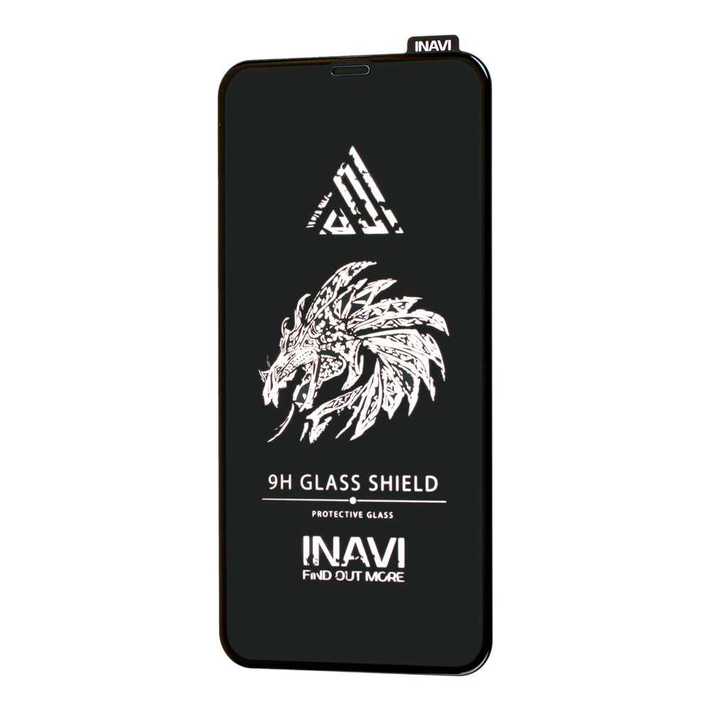 Захисне скло INAVI PREMIUM для iPhone XR/11 з чорною рамкою-0