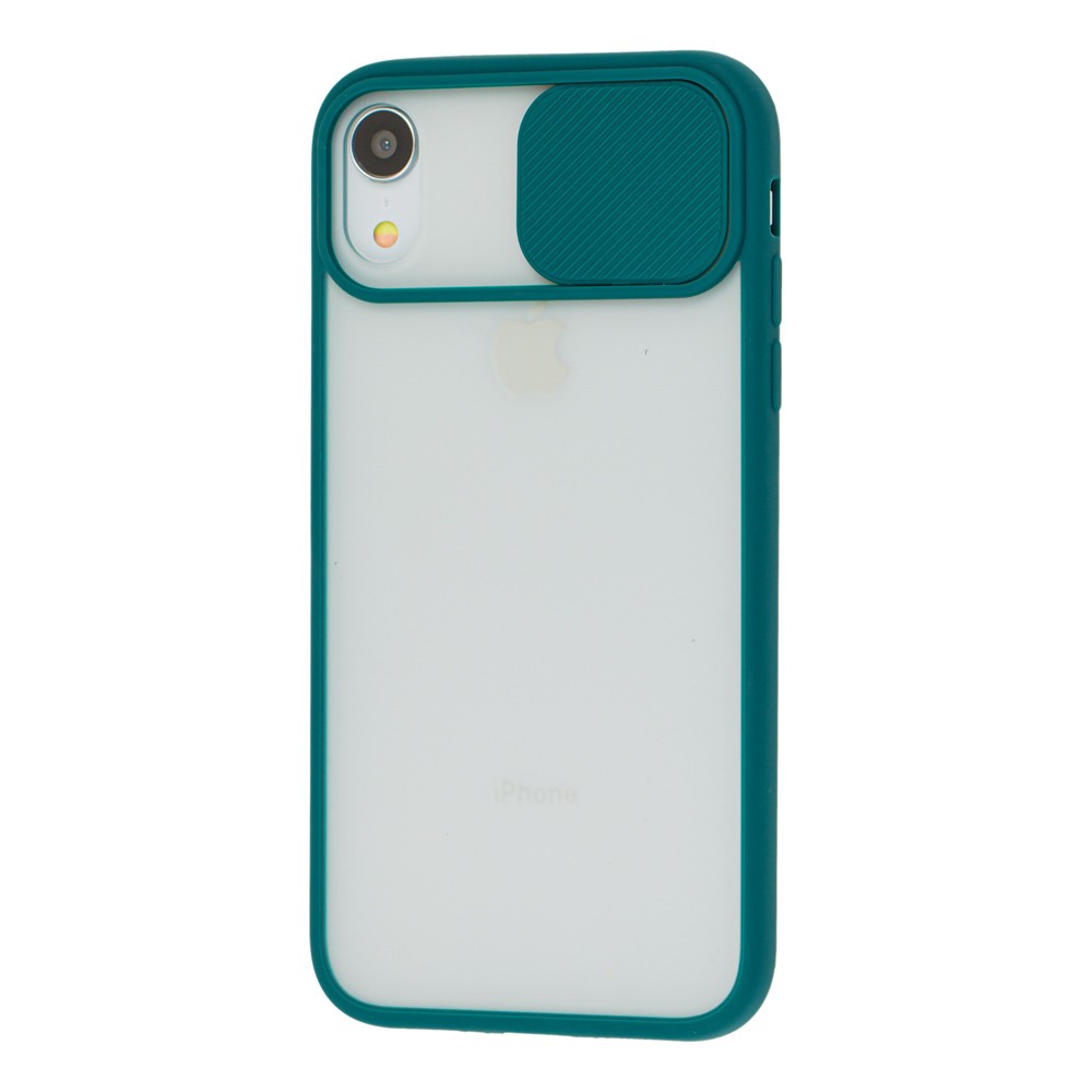 Накладка Camshield mate TPU для IPhone Xr зелена шторка-0
