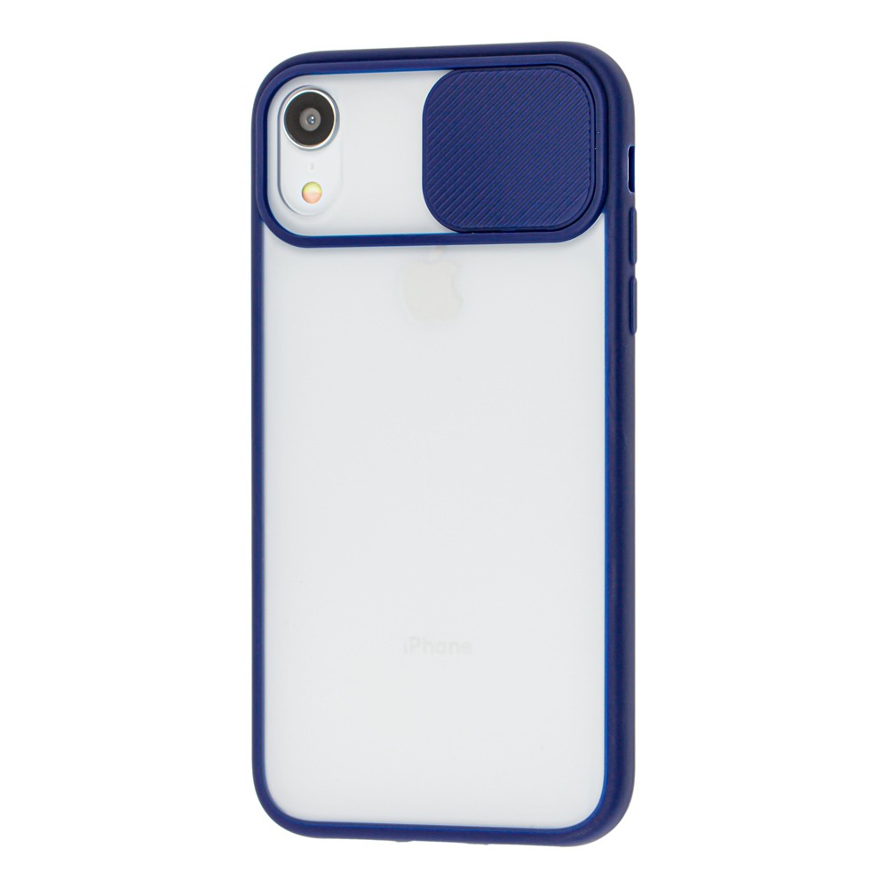 Накладка Camshield mate TPU для IPhone Xr синя шторка-0