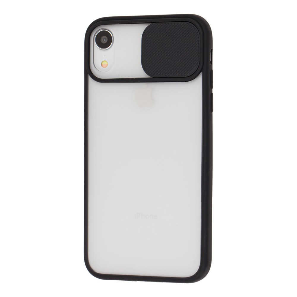 Накладка Camshield mate TPU для IPhone Xr чорна шторка-0
