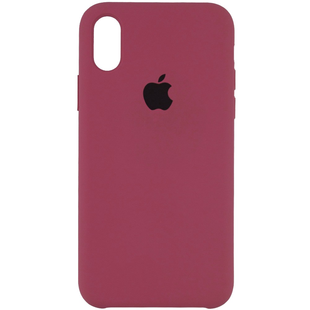 Silicone Case (AA) для iPhone XR (6.1") (Rose Red)-0