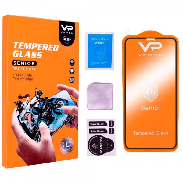 Захисне скло Veron 3D Curved Senior для IPhone Xr/11 з чорною рамкою-0