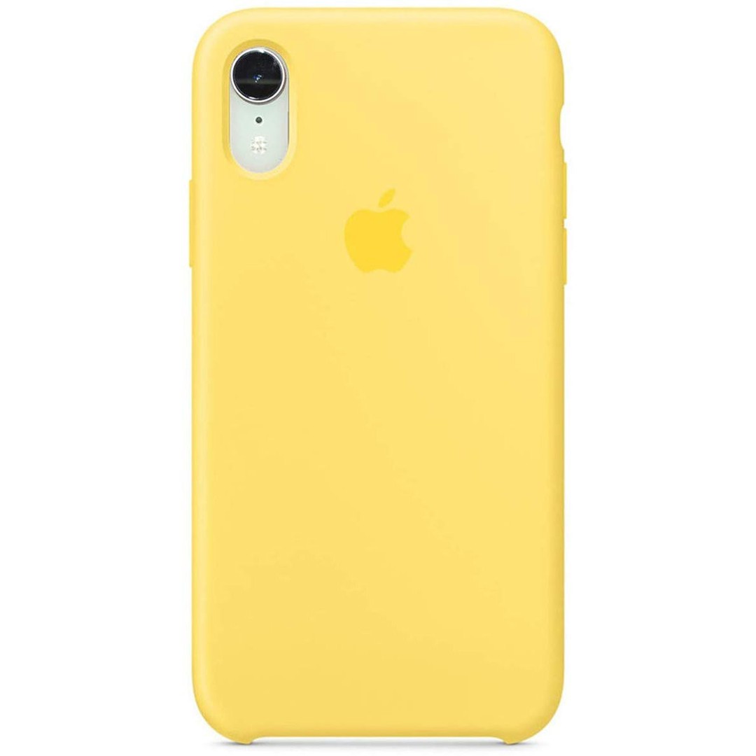 Silicone Case (AA) для iPhone XR (6.1") (Canary Yellow)-0