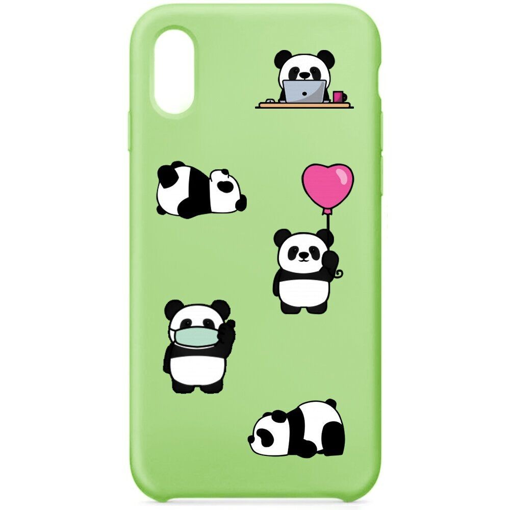 Накладка MiaMi Cartoon для iPhone XR Green Panda-0