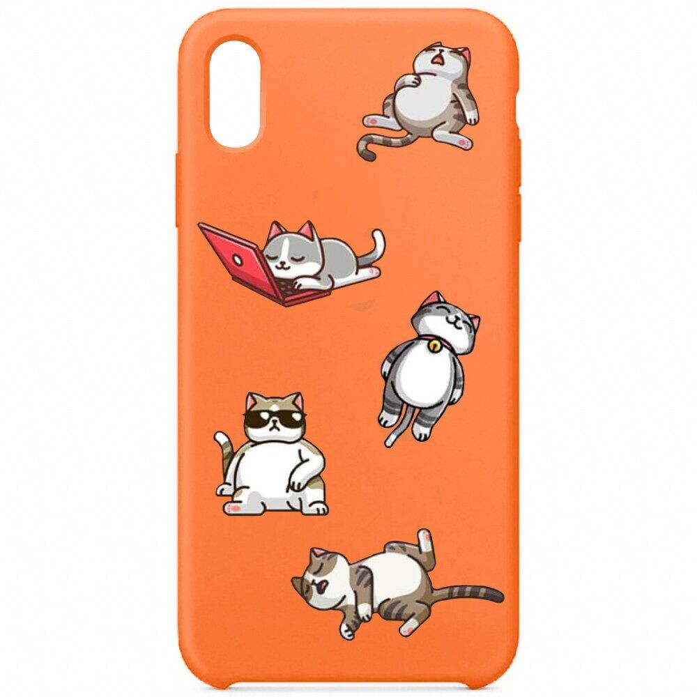 Накладка MiaMi Cartoon для iPhone XR Orange  Lazy Cat-0