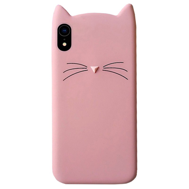 Накладка Cat 3D для IPhone Xr пудрова-0
