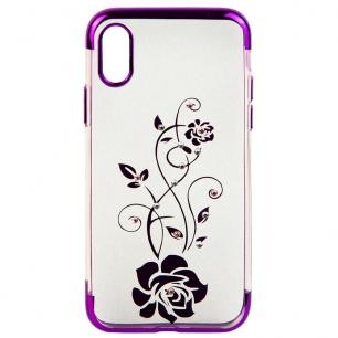 Накладка Diamond Flower для Iphone XR (Фіолетова)-0