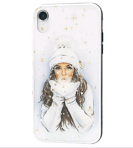 Накладка Mix Art для IPhone Xr Дівчина в шапці і рукавичках-0