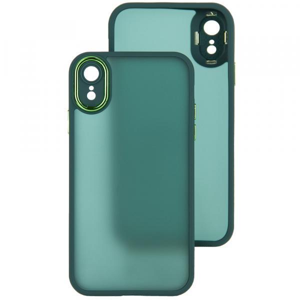 Накладка Luxury Metal Lens для Iphone XR (6.1) (Зелений)-0