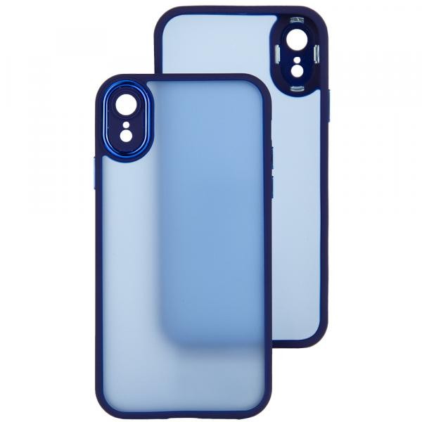 Накладка Luxury Metal Lens для Iphone XR (6.1) (Синій)-0