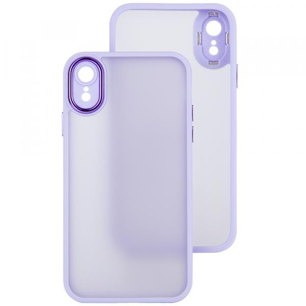 Накладка Luxury Metal Lens для Iphone XR (6.1) (Бузковий)-0