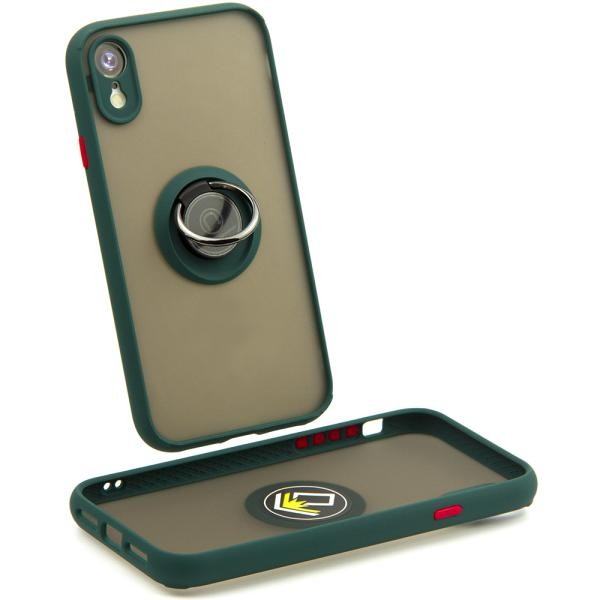 Накладка Totu Gingle Ring для IPhone Xr темно-зелена-0