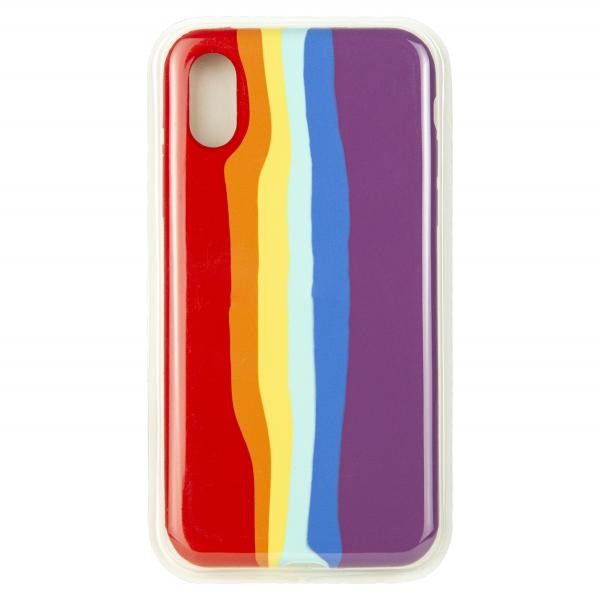Rainbow Silicone Case iPhone X/Xs Red-0