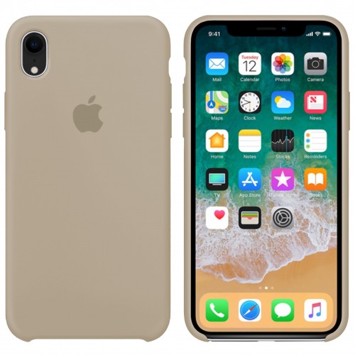 Silicone Case (AA) для iPhone XR (6.1") (Stone)-0