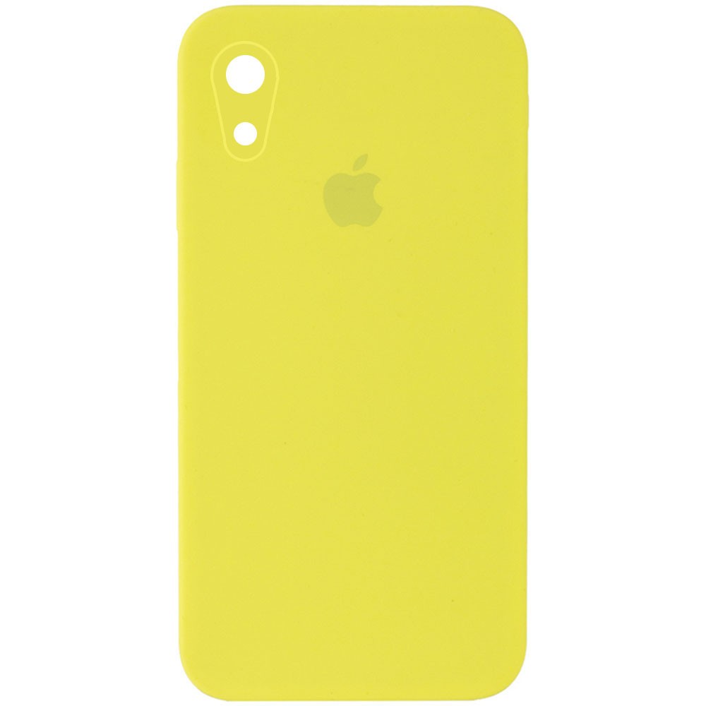 Silicone Case Square Full Camera Protective (AA) для iPhone XR (6.1")  (Bright Yellow)-0