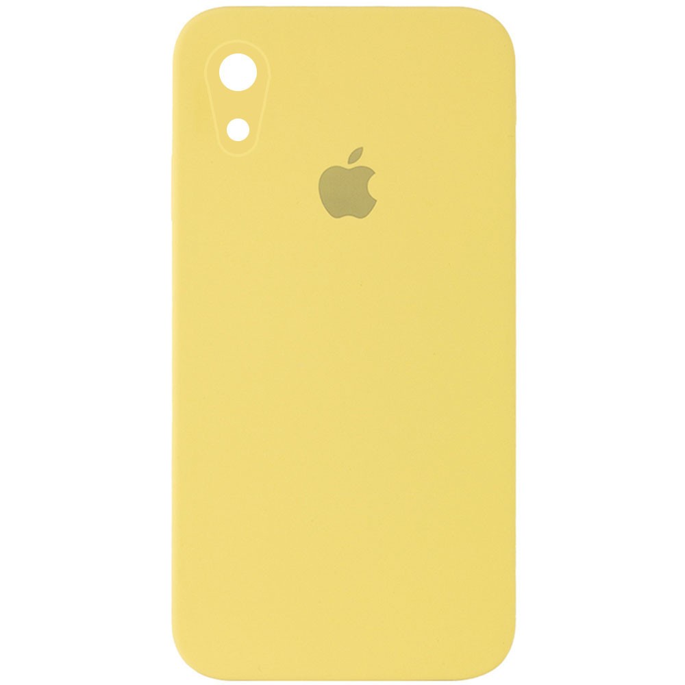 Silicone Case Square Full Camera Protective (AA) для iPhone XR (6.1") (Canary Yellow)-0