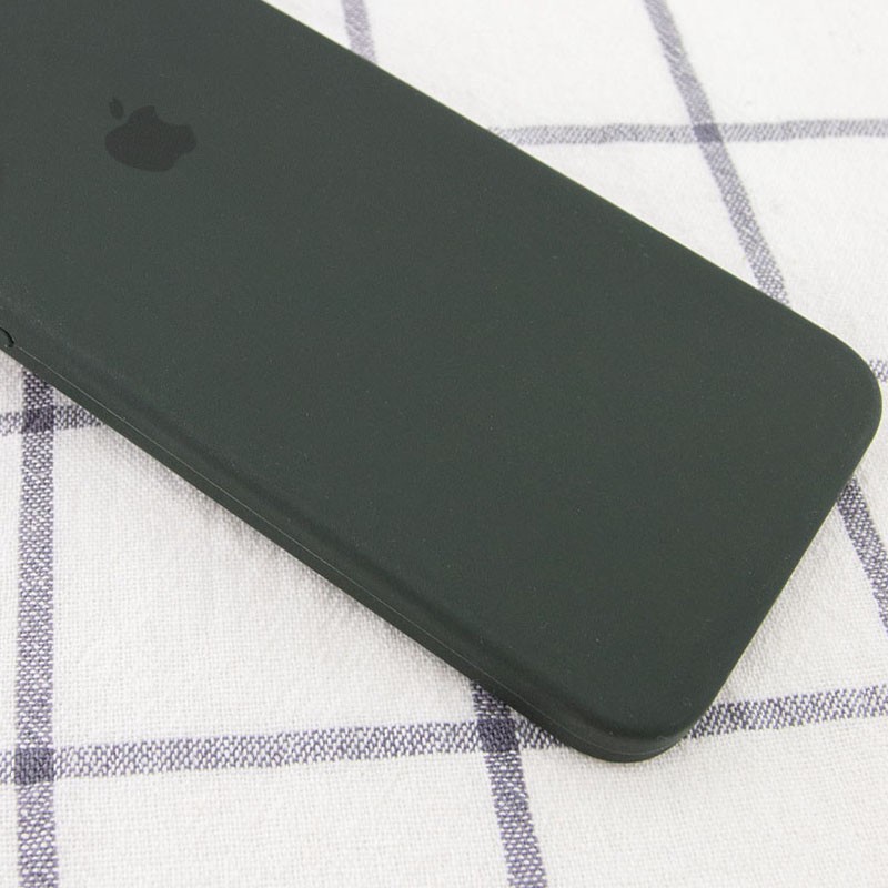 Silicone Case Square Full Camera Protective (AA) для iPhone XR (6.1")  (Black Green)-1