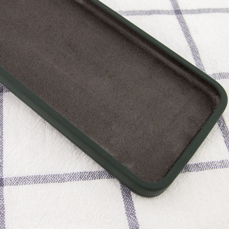 Silicone Case Square Full Camera Protective (AA) для iPhone XR (6.1")  (Black Green)-2