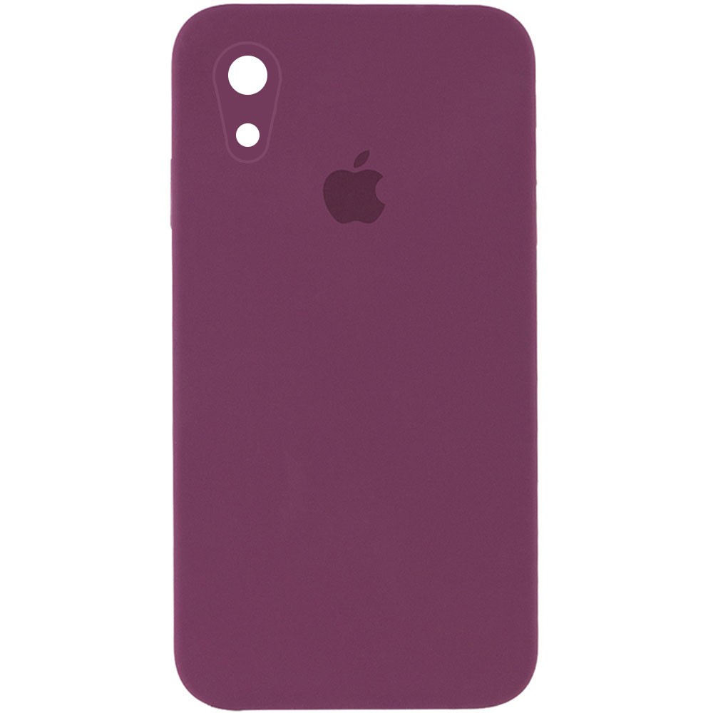 Silicone Case Square Full Camera Protective (AA) для iPhone XR (6.1")  (Maroon)-0