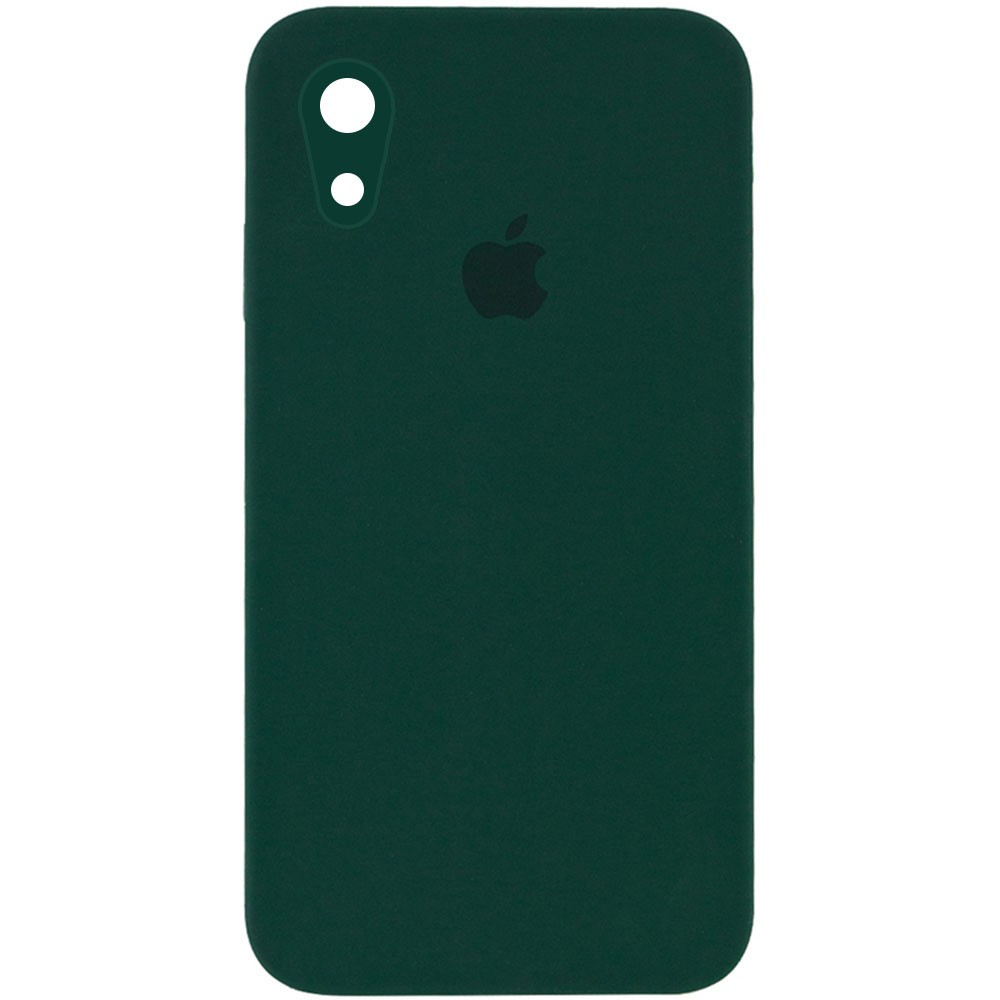 Silicone Case Square Full Camera Protective (AA) для iPhone XR (6.1")  (Dark Green)-0