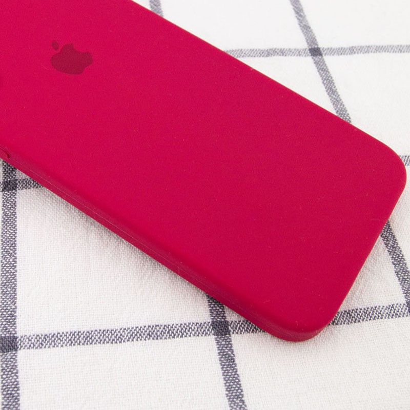 Silicone Case Square Full Camera Protective (AA) для iPhone XR (6.1")  (Rose Red)-1