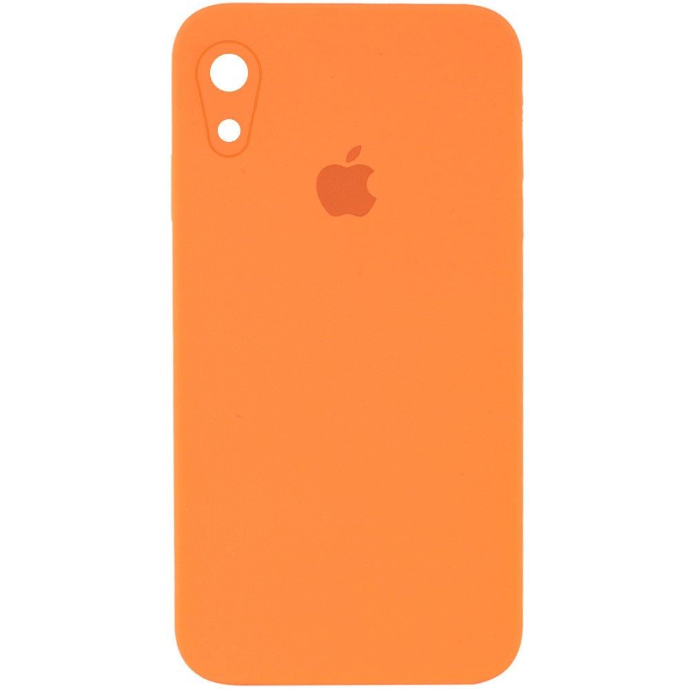 Silicone Case Square Full Camera Protective (AA) для iPhone XR (6.1")  (Papaya)-0