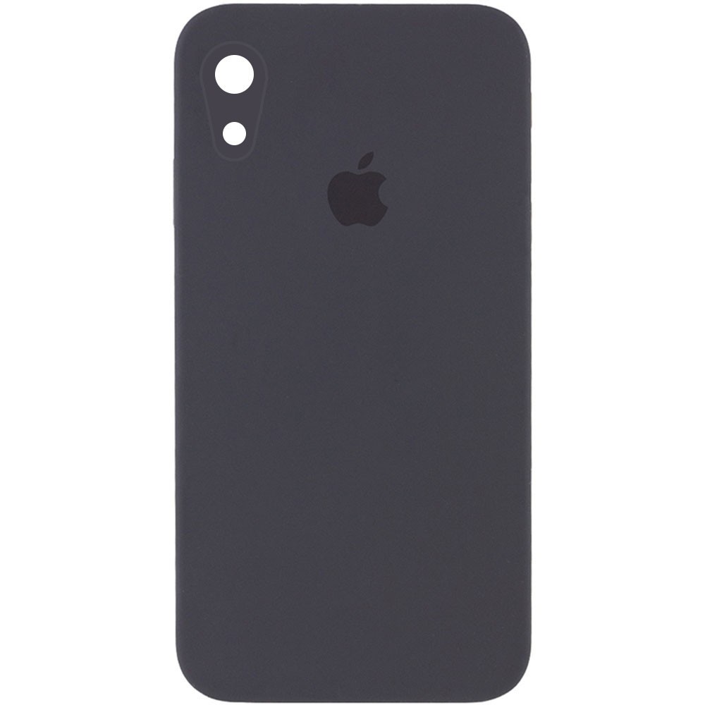 Silicone Case Square Full Camera Protective (AA) для iPhone XR (6.1")  (Dark Gray)-0