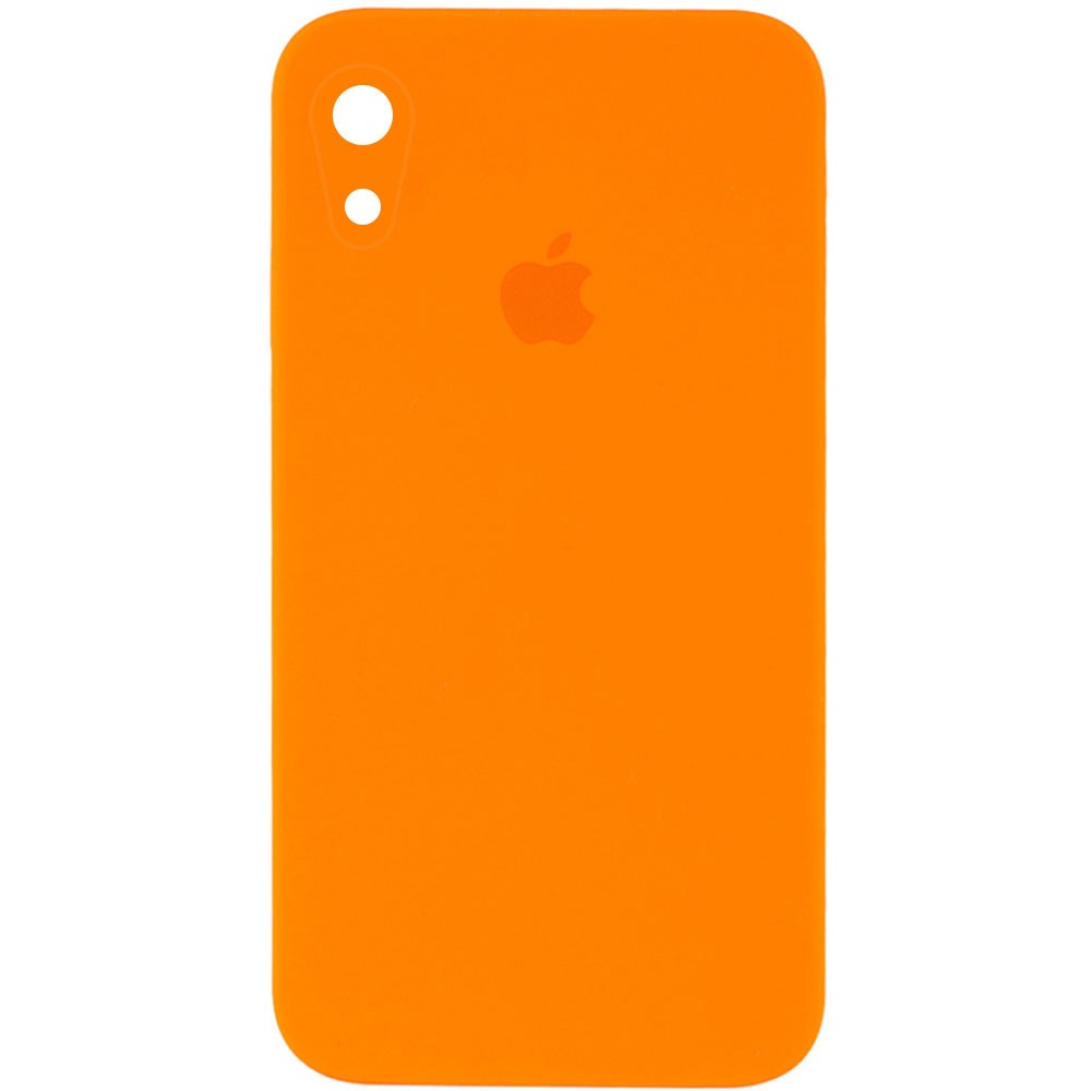Silicone Case Square Full Camera Protective (AA) для iPhone XR (6.1")  (Bright Orange)-0