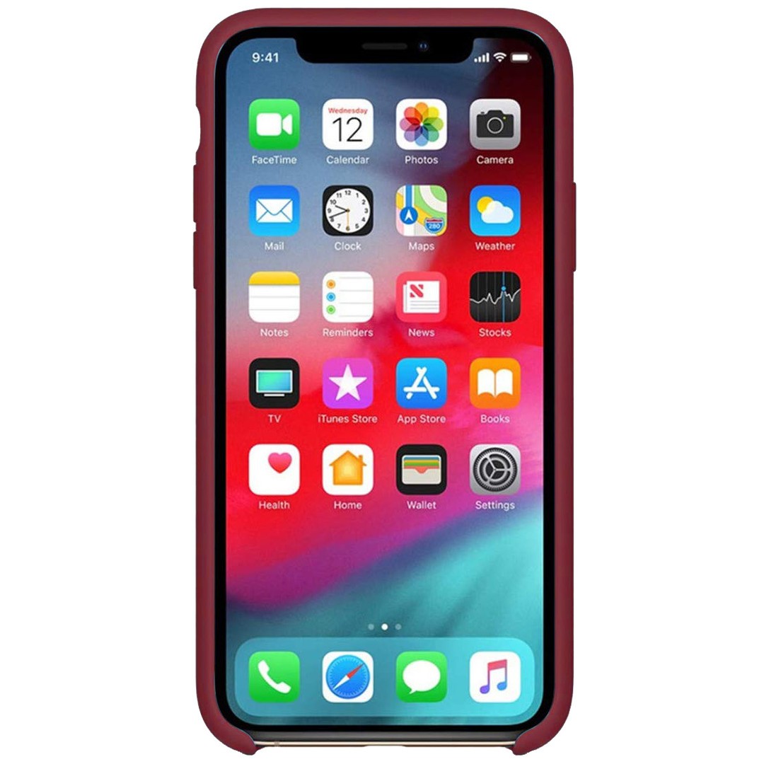 Silicone Case (AA) для iPhone XR (6.1") (Maroon)-1