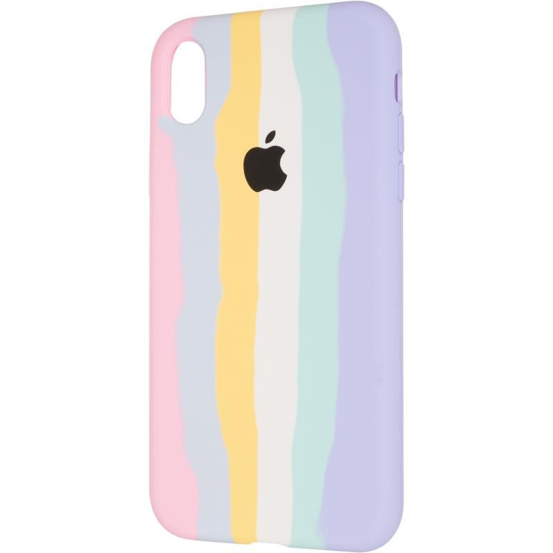 Rainbow Silicone Case iPhone Xr Marshmellow-1