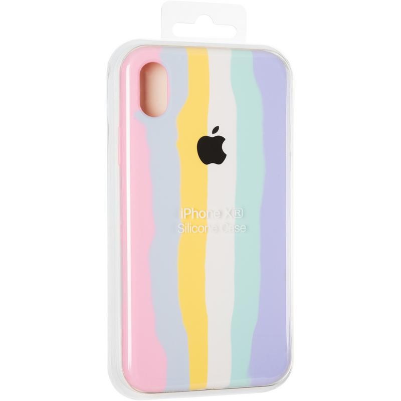 Rainbow Silicone Case iPhone Xr Marshmellow-3