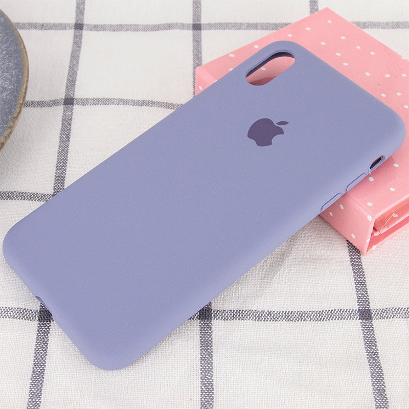 Silicone Case Full Protective (AA) для iPhone XR (Lavender Gray)-1