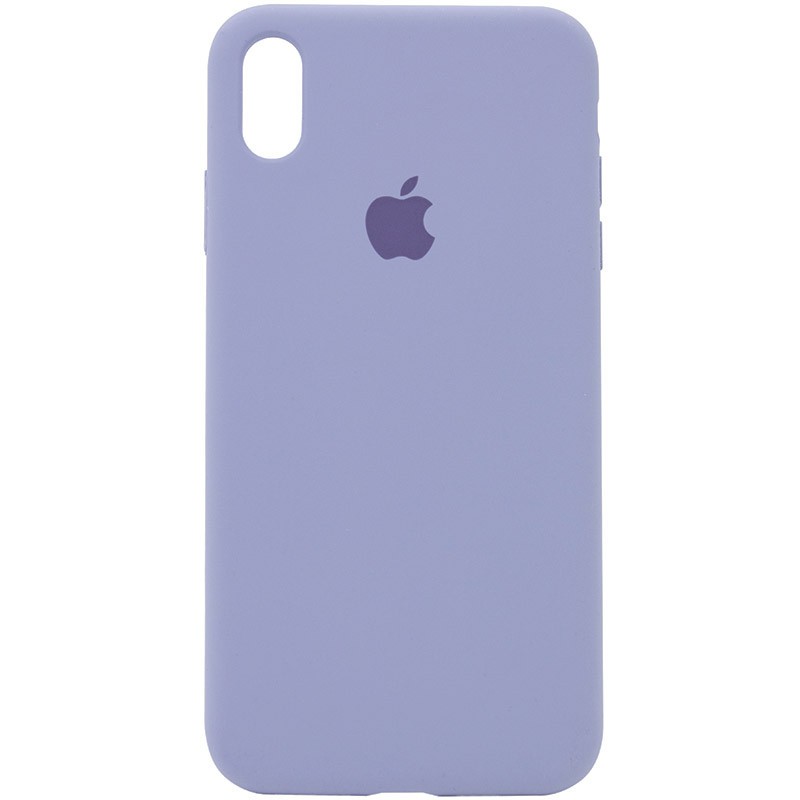 Silicone Case Full Protective (AA) для iPhone XR (Lavender Gray)-0
