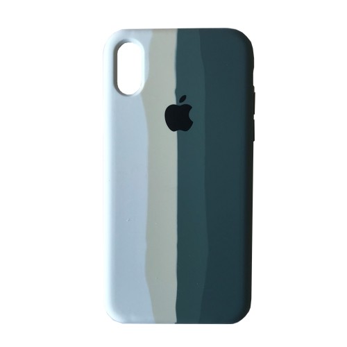Rainbow Silicone Case iPhone Xr Green-0