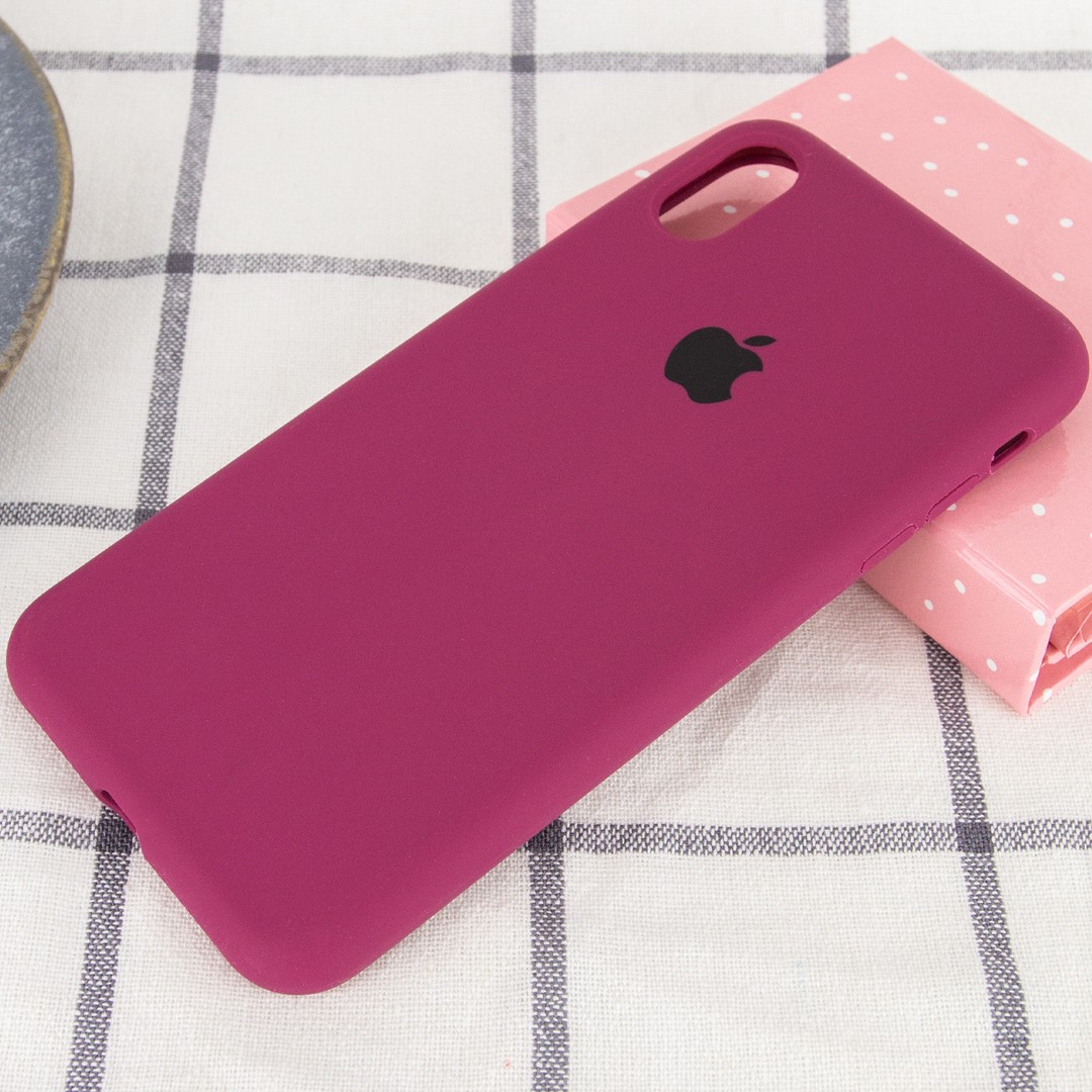 Silicone Case Full Protective (AA) для iPhone XR (Maroon)-1