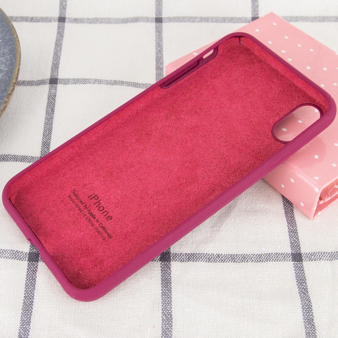 Silicone Case Full Protective (AA) для iPhone XR (Maroon)-2