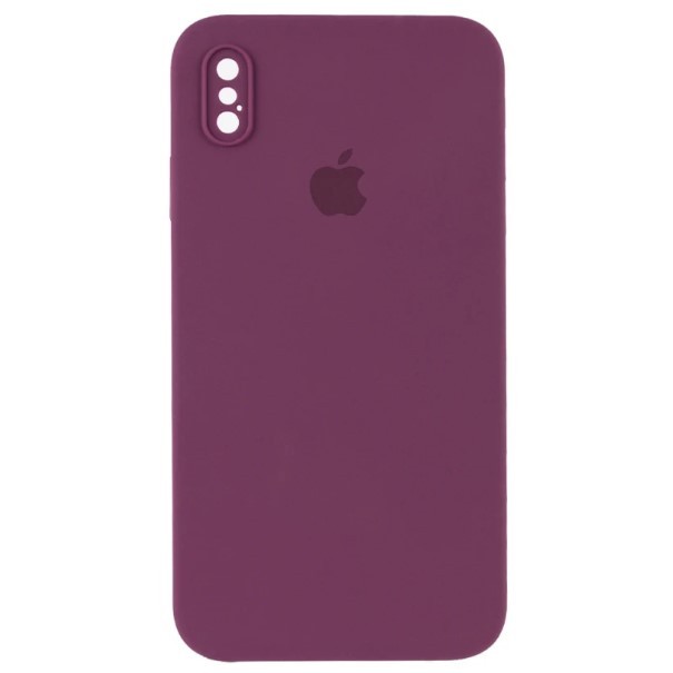 Silicone Case Square Full Camera Protective (AA) для iPhone XS Max (Maroon)-0