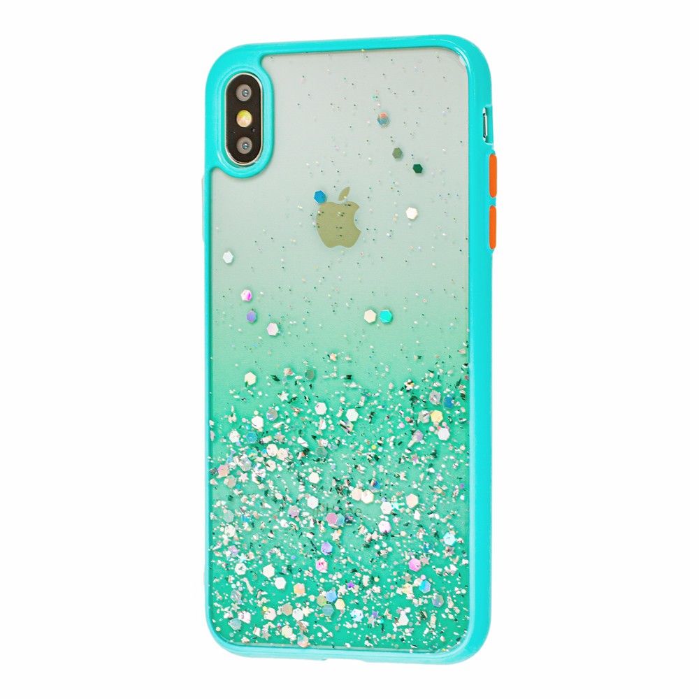 Накладка Glitter Bling Sequins для IPhone Xs Max м`ятна-0