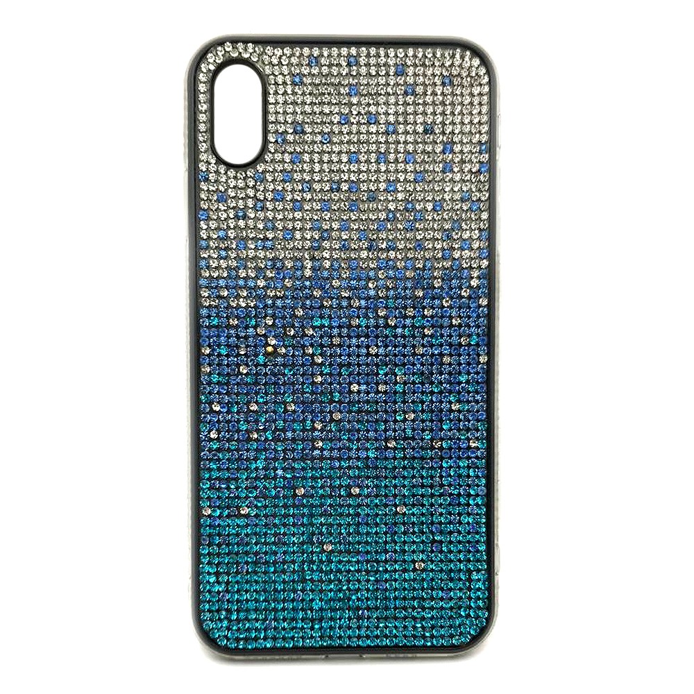 Чохол " Стрази Premium" iPhone Xs Max (Блакитний)-0