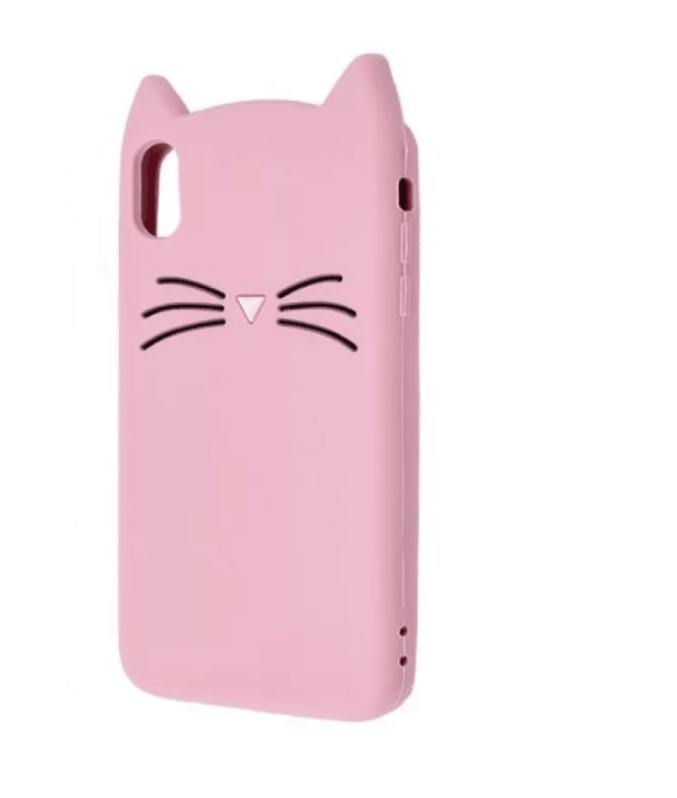 Накладка Cat 3D для IPhone Xs Max  рожева-0