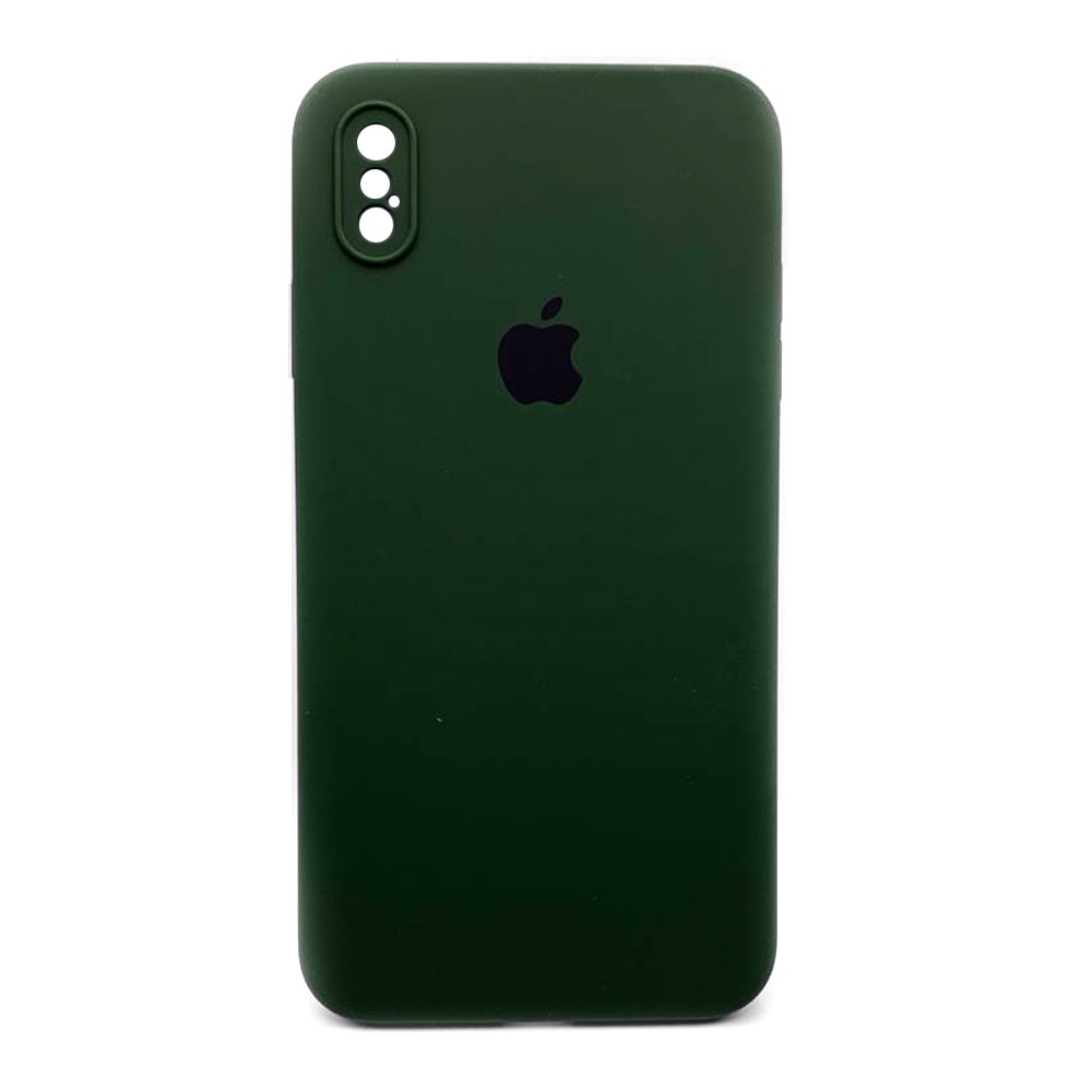 Silicone Case Square Full Camera Protective (AA) для iPhone XS Max (6.5") (Dark green)-0