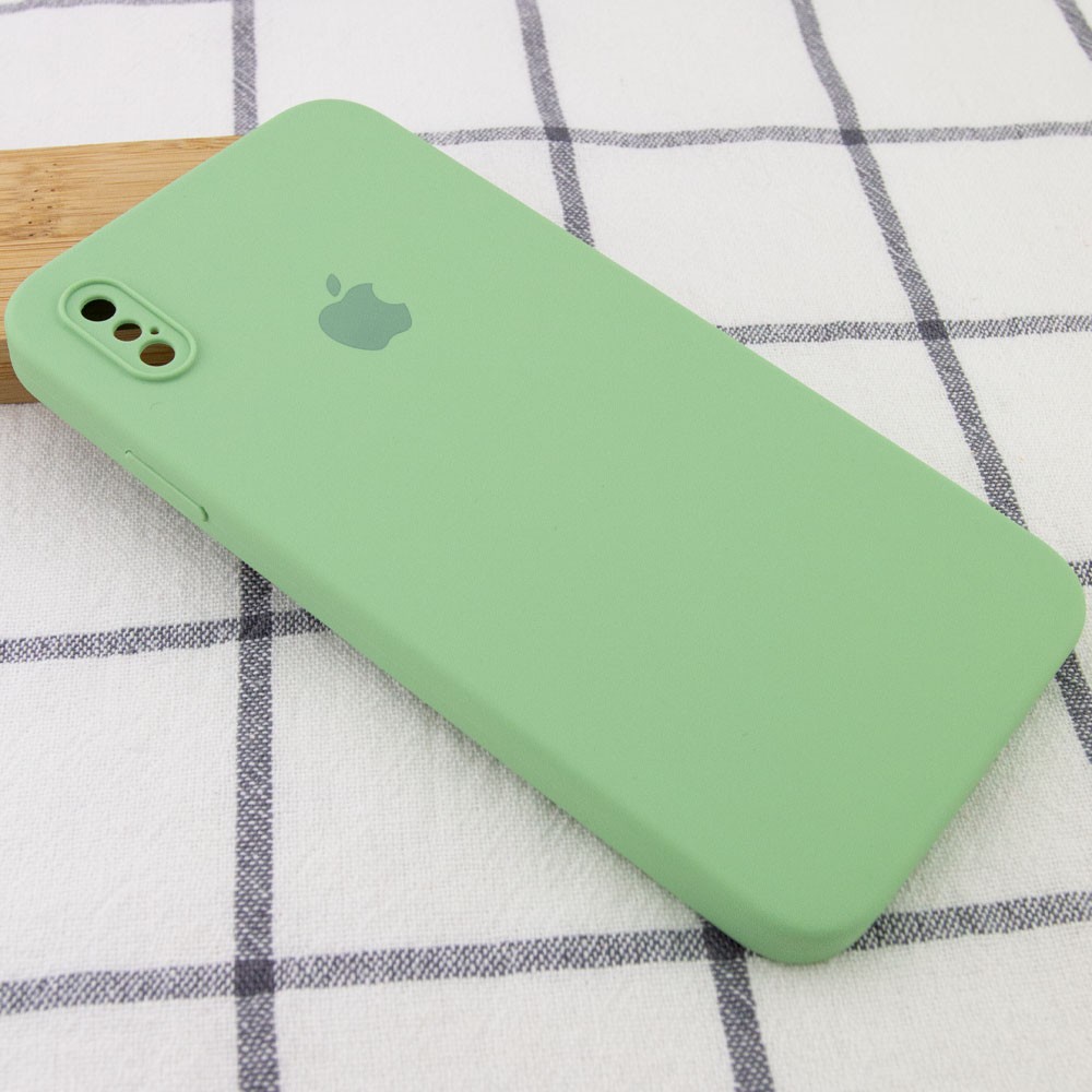 Silicone Case Square Full Camera Protective (AA) для iPhone XS Max (6.5") (Mint)-1