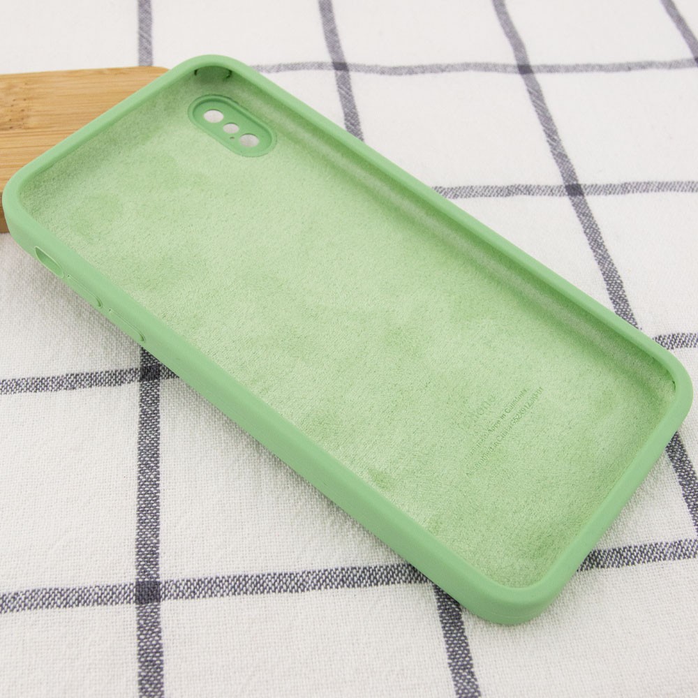 Silicone Case Square Full Camera Protective (AA) для iPhone XS Max (6.5") (Mint)-2