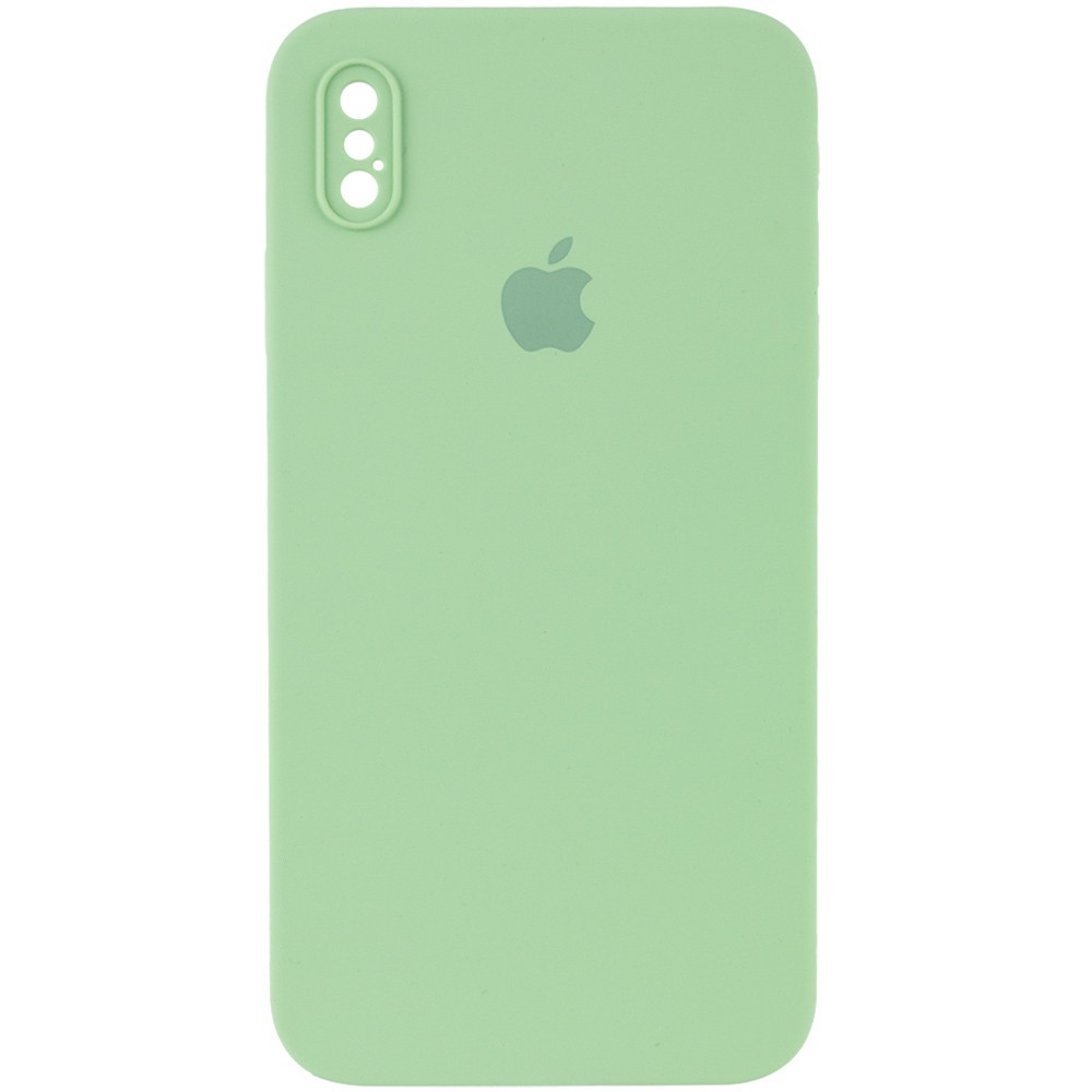Silicone Case Square Full Camera Protective (AA) для iPhone XS Max (6.5") (Mint)-0