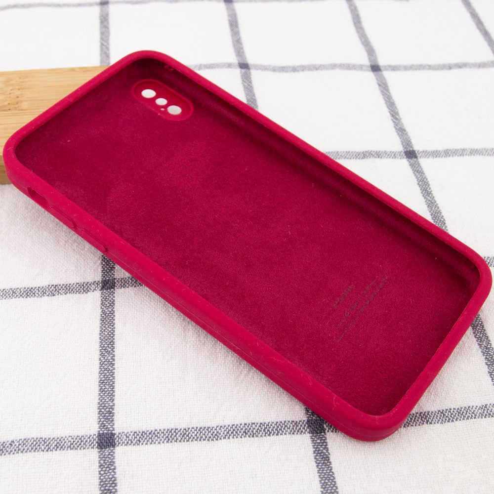 Silicone Case Square Full Camera Protective (AA) для iPhone XS Max (6.5") (Rose Red)-2