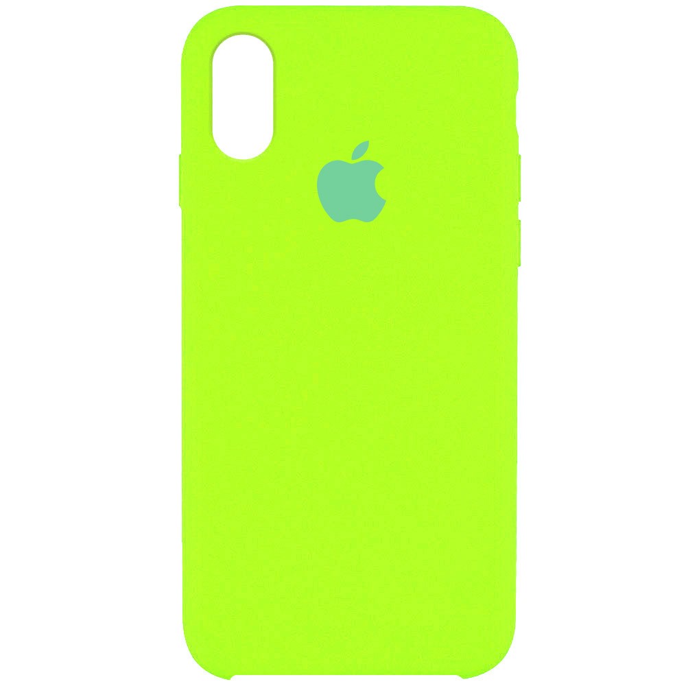 Silicone Case (AA) для iPhone Xs Max (Neon Green)-0