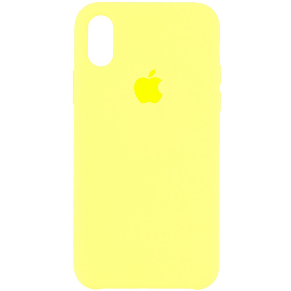 Silicone Case (AA) для iPhone Xs Max (Bright Yellow)-0