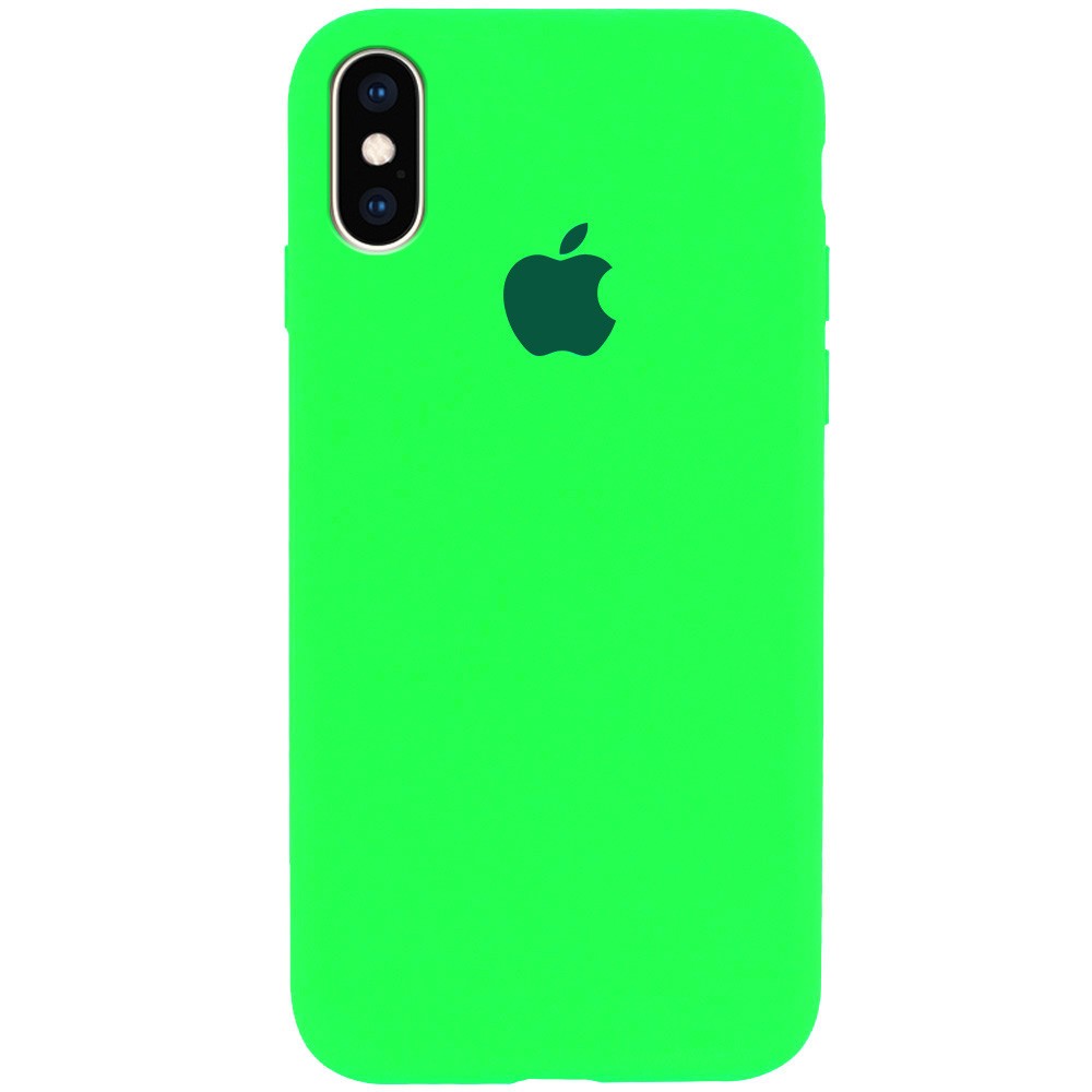 Silicone Case Full Protective (AA) для iPhone XS Max (6.5") (Neon Green)-0