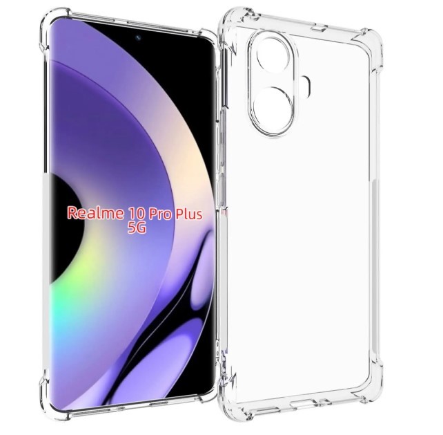 Накладка WXD для Realme 10 Pro Plus Силікон противоударний (прозорий)-0